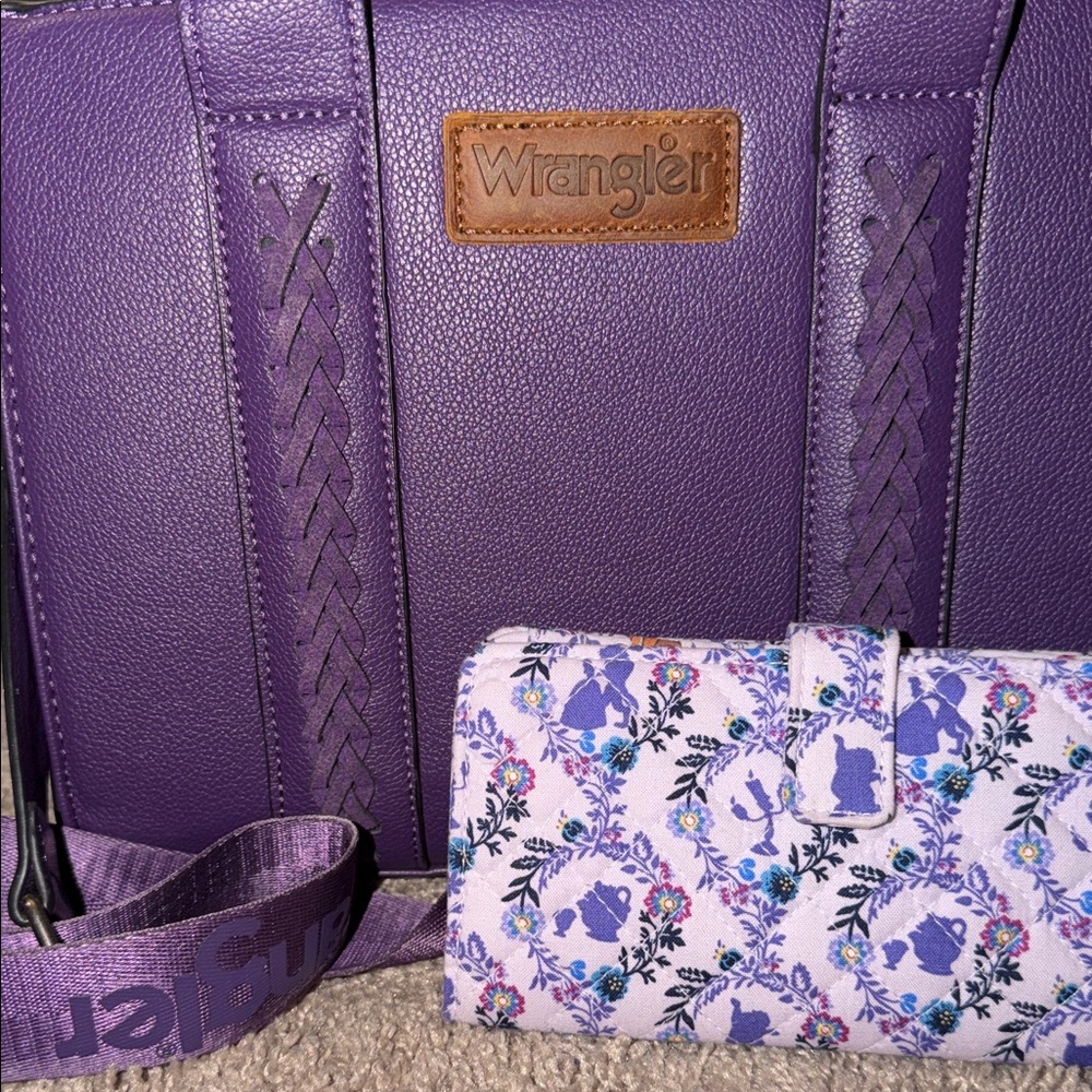 Wrangler Purple Women's Bag & Vera Bradley Purple Wallet